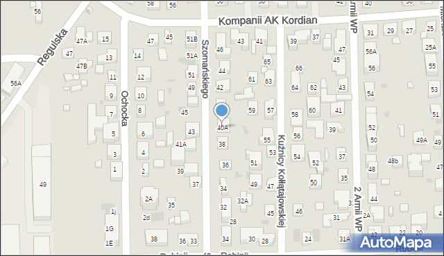 Warszawa, Szomańskiego Andrzeja, 40A, mapa Warszawy