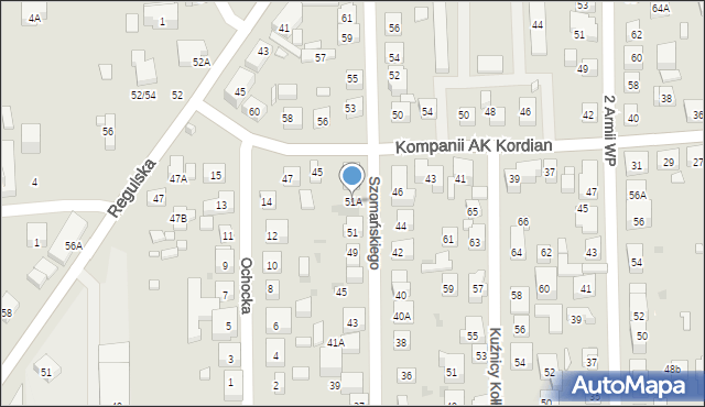 Warszawa, Szomańskiego Andrzeja, 51A, mapa Warszawy