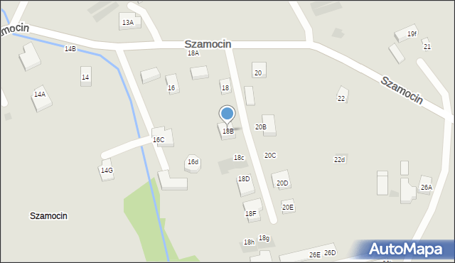 Warszawa, Szamocin, 18B, mapa Warszawy