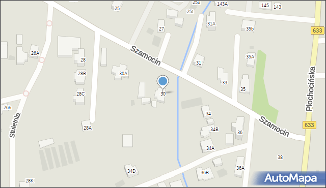 Warszawa, Szamocin, 30, mapa Warszawy