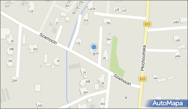 Warszawa, Szamocin, 33, mapa Warszawy