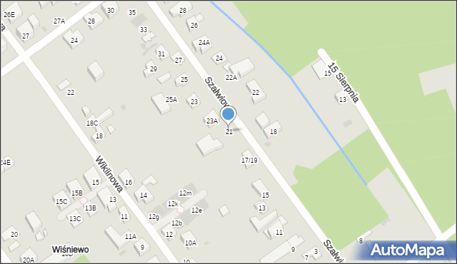 Warszawa, Szałwiowa, 21, mapa Warszawy