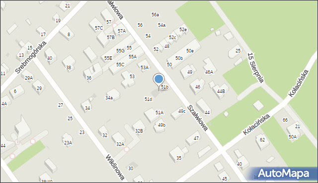 Warszawa, Szałwiowa, 51c, mapa Warszawy