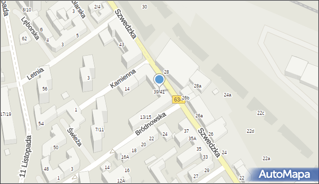 Warszawa, Szwedzka, 39/41, mapa Warszawy