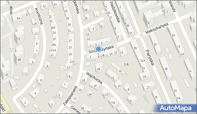 Warszawa, Szczuczyńska, 4, mapa Warszawy