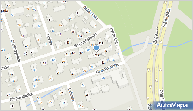 Warszawa, Szymańskiego Józefa, 32A, mapa Warszawy