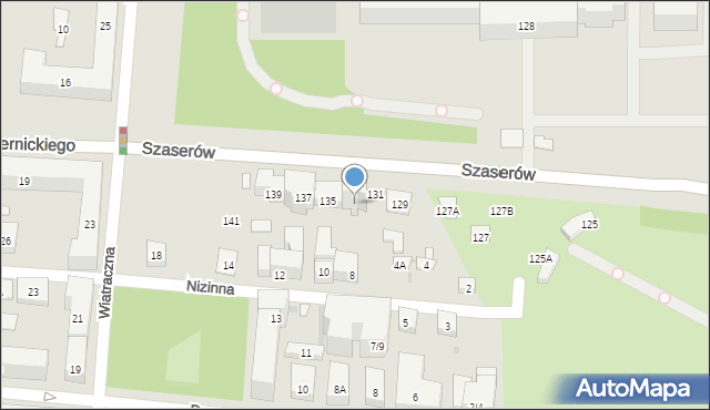 Warszawa, Szaserów, 133, mapa Warszawy