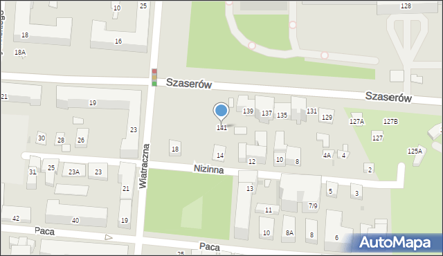 Warszawa, Szaserów, 141, mapa Warszawy