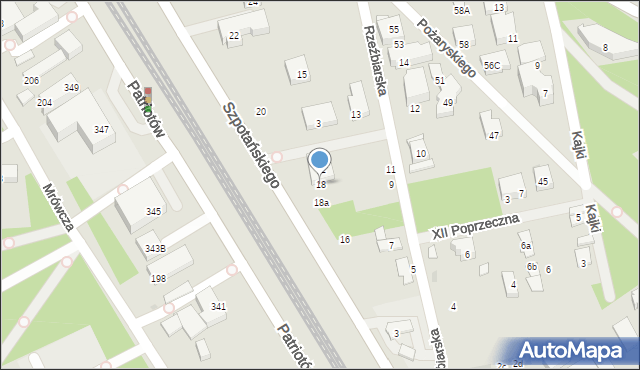 Warszawa, Szpotańskiego Kazimierza, 18, mapa Warszawy