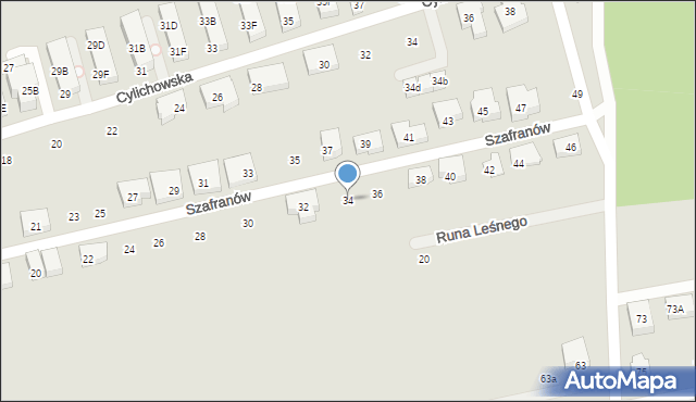Warszawa, Szafranów, 34, mapa Warszawy