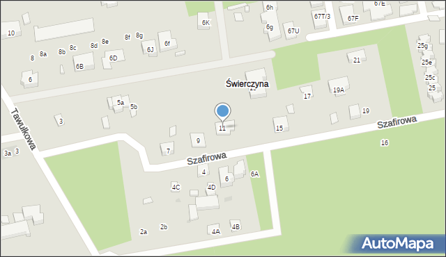 Warszawa, Szafirowa, 11, mapa Warszawy