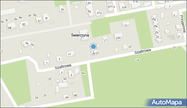 Warszawa, Szafirowa, 15, mapa Warszawy