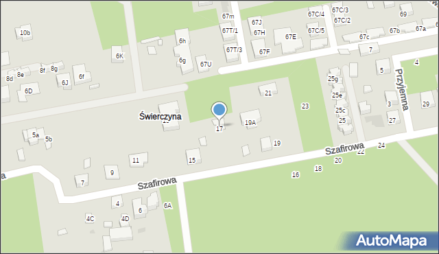 Warszawa, Szafirowa, 17, mapa Warszawy