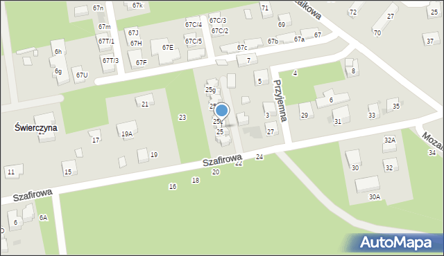 Warszawa, Szafirowa, 25b, mapa Warszawy