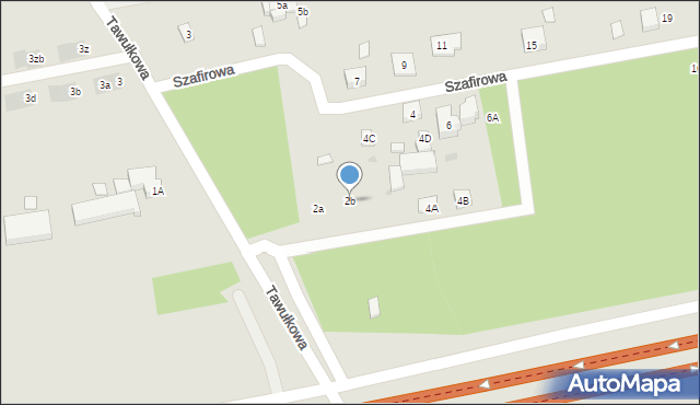 Warszawa, Szafirowa, 2b, mapa Warszawy