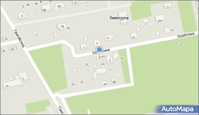 Warszawa, Szafirowa, 4, mapa Warszawy