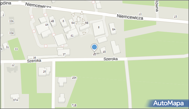 Warszawa, Szeroka, 45, mapa Warszawy