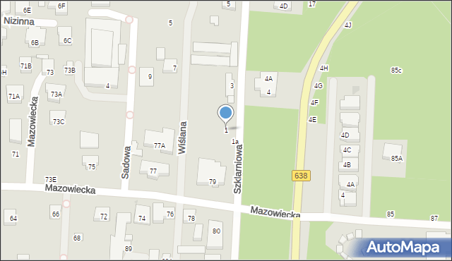 Warszawa, Szklarniowa, 1, mapa Warszawy