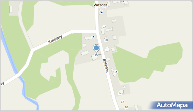 Wąsosz, Szkolna, 15, mapa Wąsosz