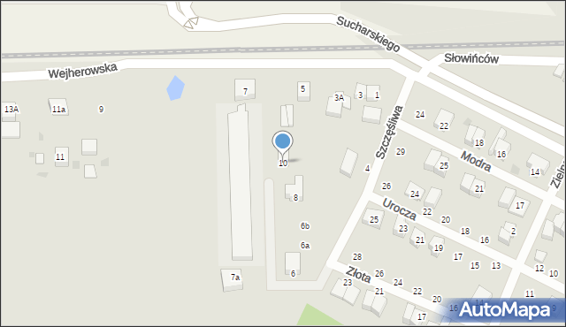 Wejherowo, Szczęśliwa, 10, mapa Wejherowo