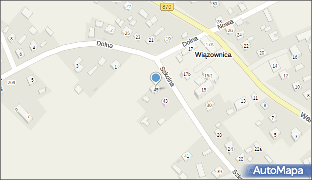 Wiązownica, Szkolna, 45, mapa Wiązownica