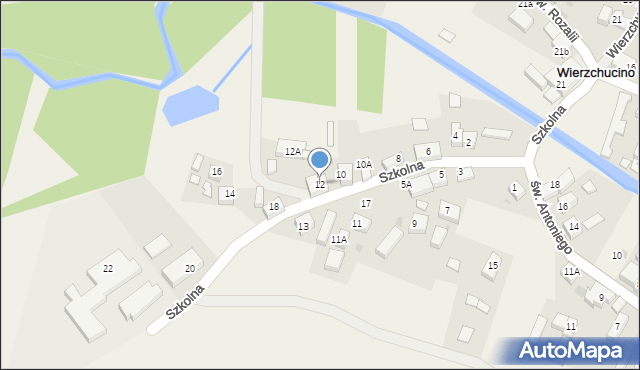 Wierzchucino, Szkolna, 12, mapa Wierzchucino