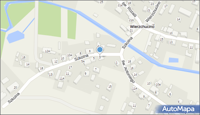 Wierzchucino, Szkolna, 3, mapa Wierzchucino