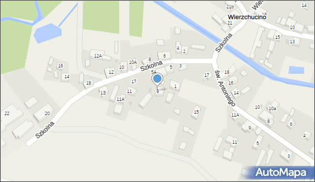 Wierzchucino, Szkolna, 9, mapa Wierzchucino