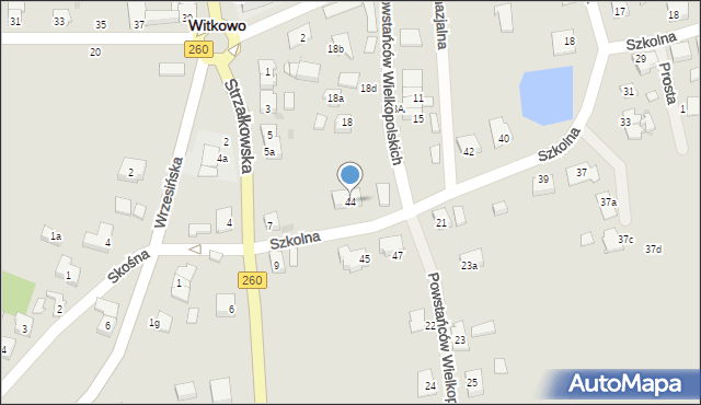 Witkowo, Szkolna, 44, mapa Witkowo
