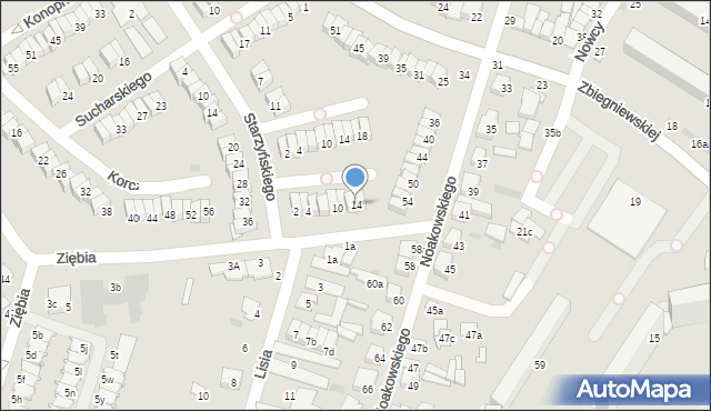 Włocławek, Szajnowicza-Iwanowa Jerzego, 14, mapa Włocławka