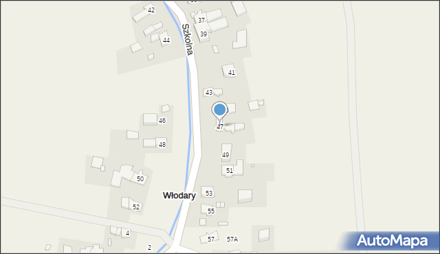 Włodary, Szkolna, 47, mapa Włodary