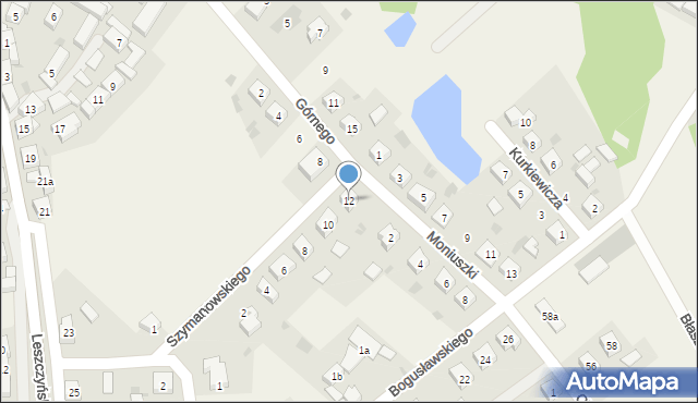 Włoszakowice, Szymanowskiego Karola, 12, mapa Włoszakowice