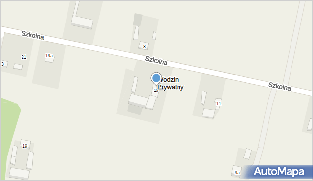 Wodzin Prywatny, Szkolna, 15, mapa Wodzin Prywatny