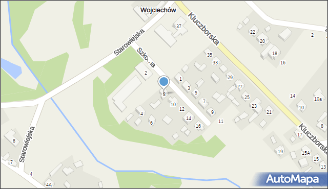 Wojciechów, Szkolna, 8, mapa Wojciechów