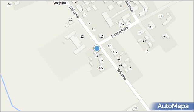 Wojska, Szkolna, 14, mapa Wojska