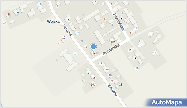 Wojska, Szkolna, 15, mapa Wojska