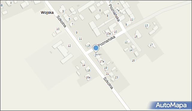 Wojska, Szkolna, 17, mapa Wojska