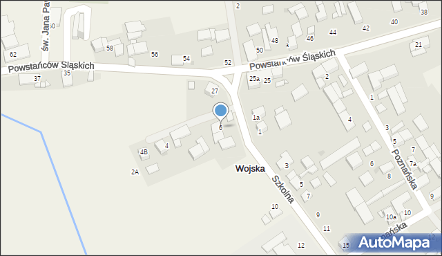 Wojska, Szkolna, 6, mapa Wojska