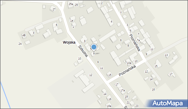 Wojska, Szkolna, 7, mapa Wojska