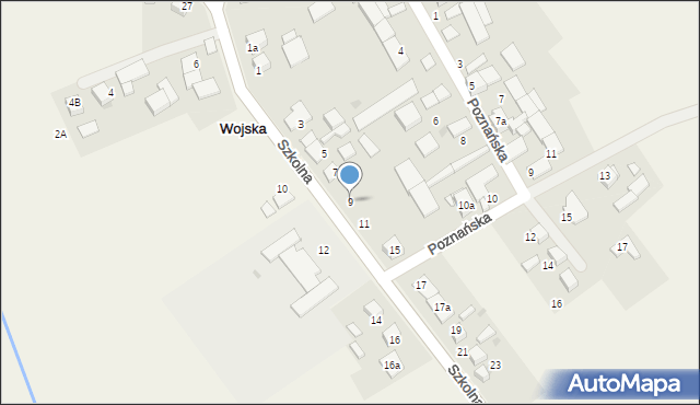 Wojska, Szkolna, 9, mapa Wojska