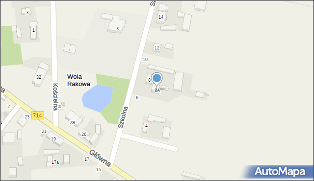 Wola Rakowa, Szkolna, 8A, mapa Wola Rakowa