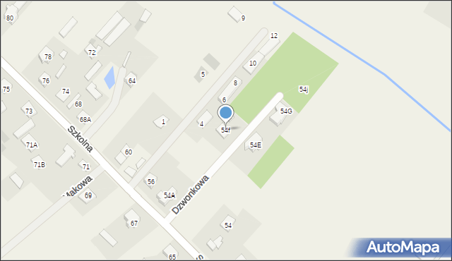 Wólka Radzymińska, Szkolna, 54f, mapa Wólka Radzymińska