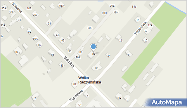 Wólka Radzymińska, Szkolna, 84, mapa Wólka Radzymińska