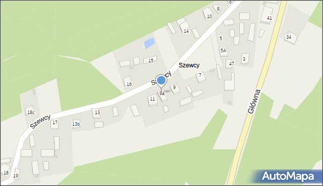 Wólka Tanewska, Szewcy, 9a, mapa Wólka Tanewska