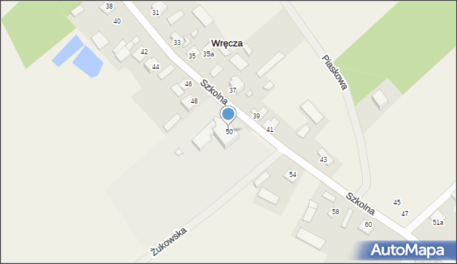 Wręcza, Szkolna, 50, mapa Wręcza