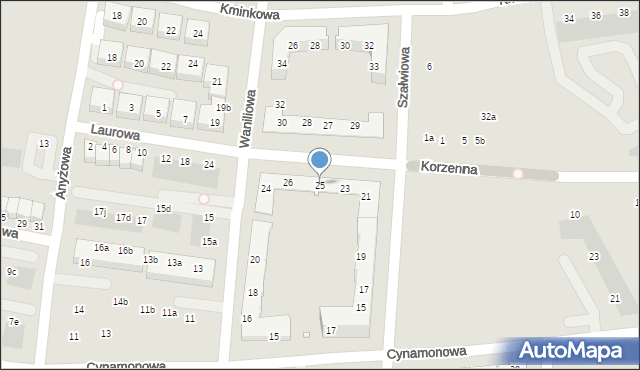 Wrocław, Szałwiowa, 25, mapa Wrocławia