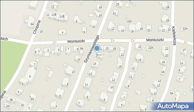 Wrocław, Szymanowskiego Karola, 17, mapa Wrocławia