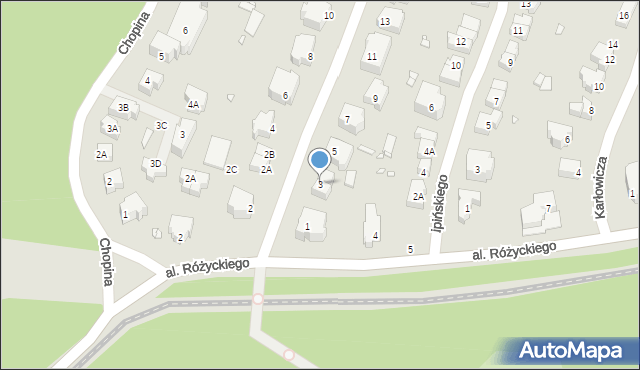Wrocław, Szymanowskiego Karola, 3, mapa Wrocławia