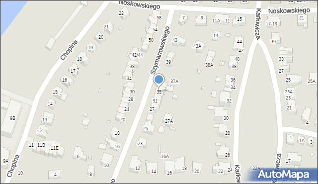 Wrocław, Szymanowskiego Karola, 35, mapa Wrocławia