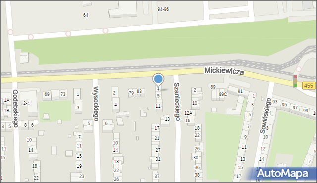 Wrocław, Szanieckiego Jana, 3, mapa Wrocławia